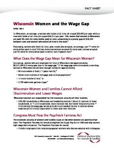 Wisconsin Women and the Wage Gap