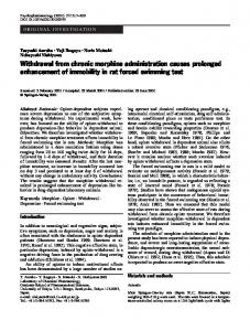 Withdrawal from chronic morphine administration causes prolonged ...