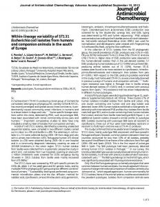 Within-lineage variability of ST131 Escherichia coli