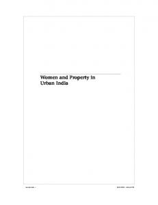 Women and Property in Urban India