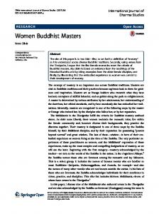 Women Buddhist Masters - Springer Link