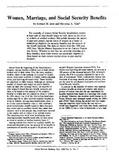 Women, Marriage, and Social Security Benefits - Semantic Scholar