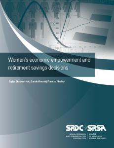 Women's economic empowerment and retirement savings decisions