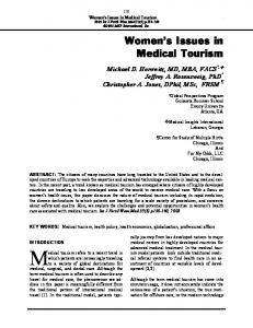 Women's Issues in Medical Tourism