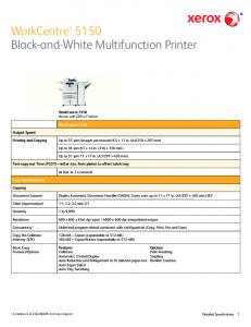 WorkCentre 5135/5150 Detailed Specifications