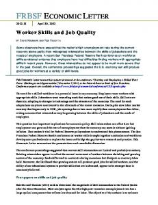 Worker Skills and Job Quality