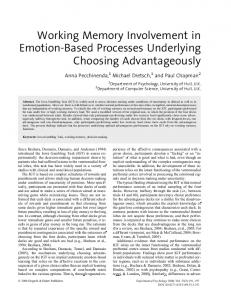 Working Memory Involvement in Emotion-Based ... - Hogrefe eContent