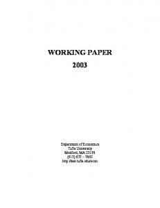 working paper 2003 - Tufts University