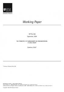 Working Paper - IESE Business School