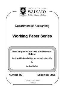 Working Paper Series - Core