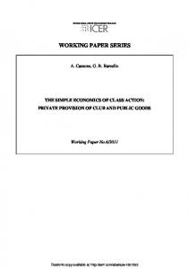 working paper series - SSRN papers