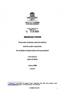 Working Paper Series - UGent