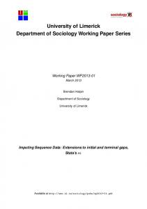 Working Papers | University of Limerick