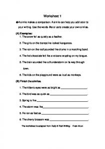 Worksheet 1