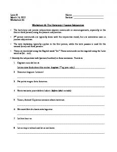 Worksheet 46 Worksheet 46