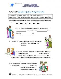 Worksheet 5. Possessive adjectives - AzarGrammar.com