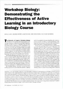 Workshop Biology: Demonstrating the Effectiveness of Active Learning ...