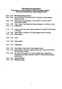 Workshop Programme - LREC Conferences