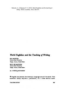 World Englishes and the Teaching of Writing