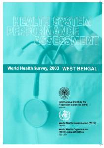 World Health Survey, 2003 WEST BENGAL