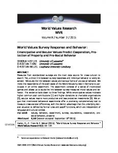 World Values Research WVR - Serval - Unil