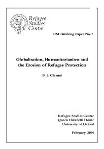 WP3 Globalisation and Refugee Protection