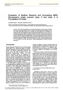 WRF - MATEC Web of Conferences