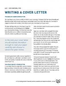 WRITING A COVER LETTER