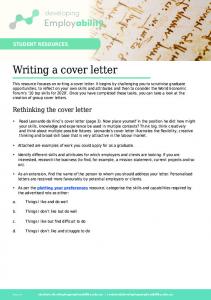 Writing a cover letter