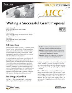 Writing a Successful Grant Proposal