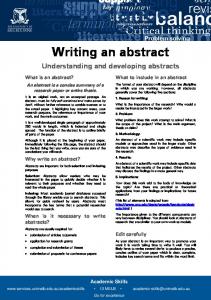 Writing an abstract