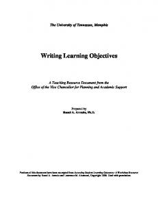 Writing Learning Objectives