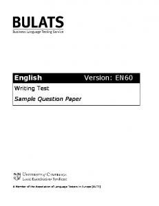 Writing paper - BULATS