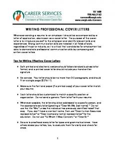 WRITING PROFESSIONAL LETTERS