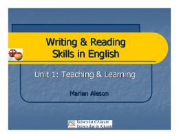 Writing & Reading Skills in English - RUA