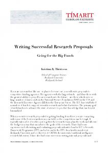 Writing Successful Research Proposals