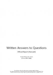 Written Answers to Questions
