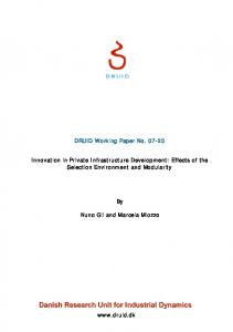 www.druid.dk DRUID Working Paper No. 07-23 Innovation in Private ...