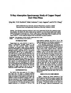 X-Ray Absorption Spectroscopy Study of Copper Doped ZnO ... - SLAC