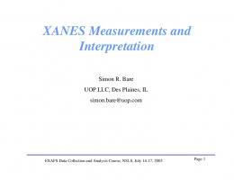 XANES Measurements and Interpretation