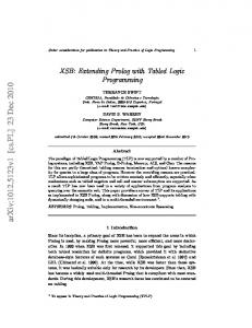 XSB: Extending Prolog with Tabled Logic Programming