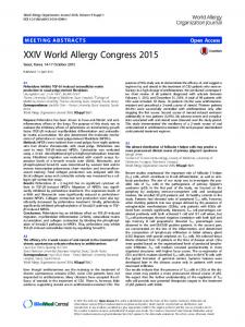 XXIV World Allergy Congress 2015