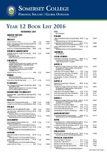 Year 12 Book List 2016 [PDF]