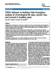 YODA: Software to facilitate high-throughput analysis ... - BioMedSearch