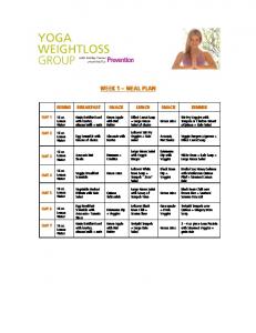 Yoga for Weight Loss Meal Plan