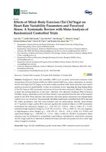 Yoga) on Heart Rate ... - MDPI