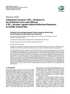 Yokukansan Increases 5-HT1A Receptors in the Prefrontal Cortex and ...