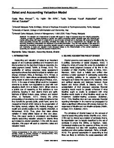 Zakat and Accounting Valuation Model