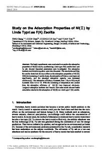 Zeolite - MATEC Web of Conferences