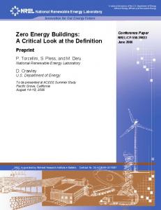 Zero Energy Buildings: A Critical Look at the Definition - NREL